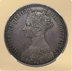イギリス ヴィクトリア女王 ゴシッククラウン銀貨